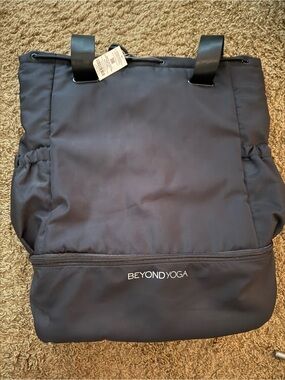 Beyond Yoga Black Laptop Tote with Front Zip Pocket